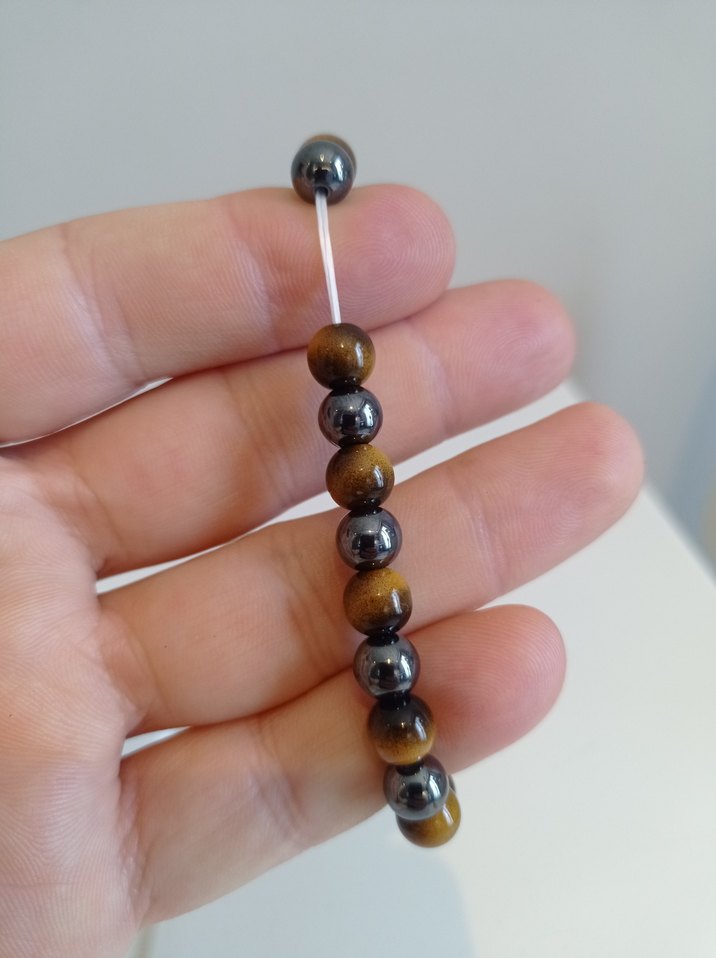 Kaplan gözü ve Hematit Unisex Bileklik - Görsel 5