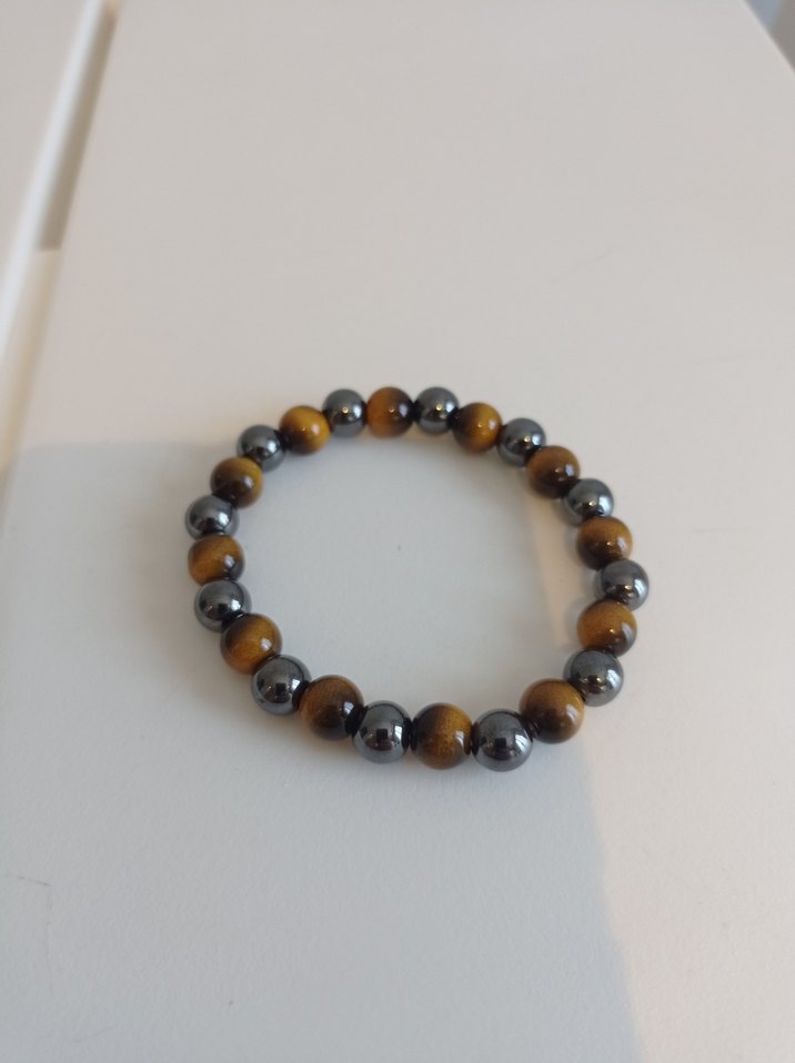 Kaplan gözü ve Hematit Unisex Bileklik - Görsel 4