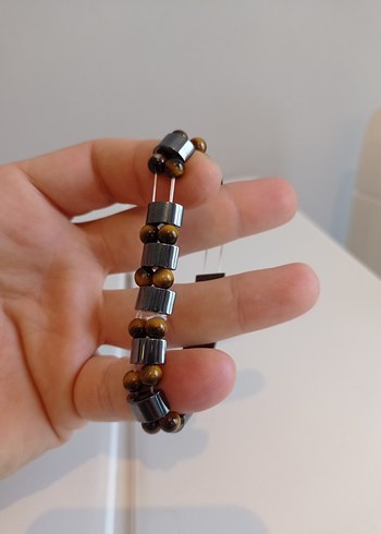 Kaplan gözü ve Hematit Unisex Bileklik - Görsel 5