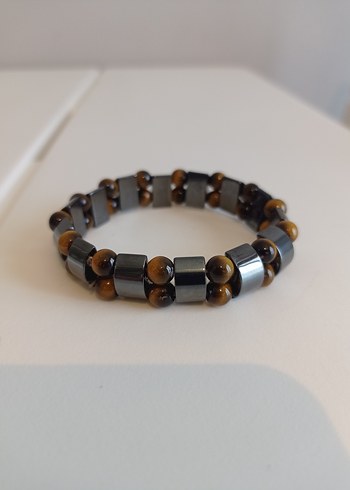 Kaplan gözü ve Hematit Unisex Bileklik - Görsel 2