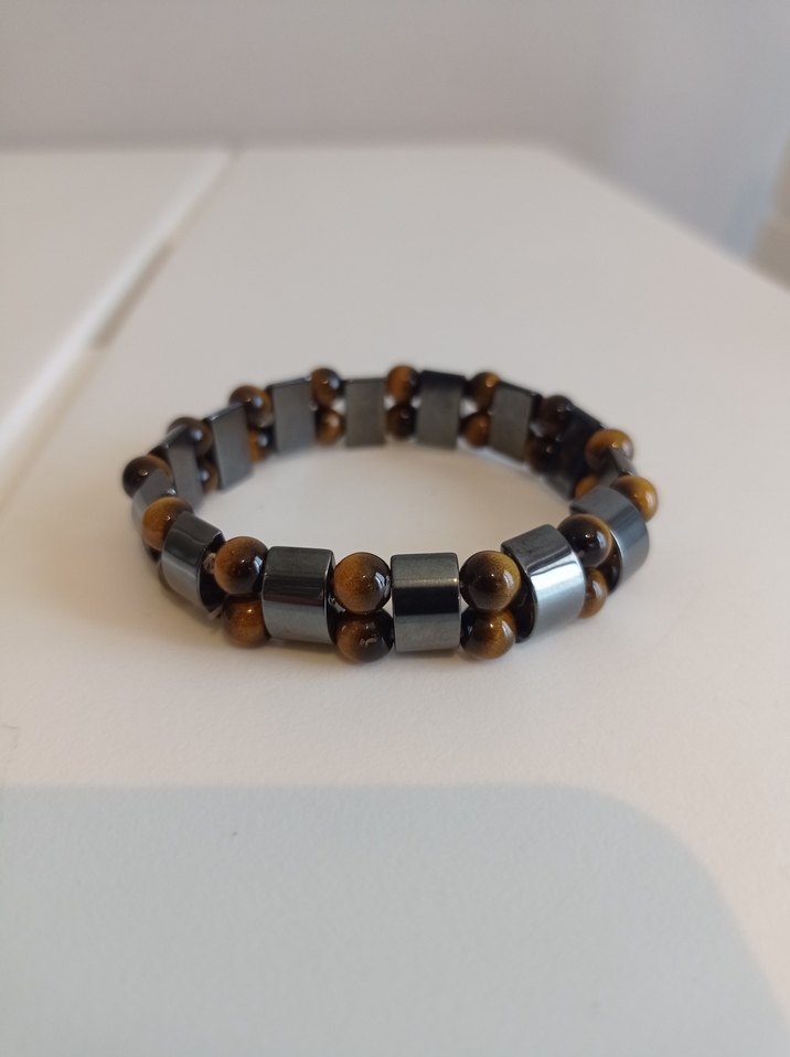 Kaplan gözü ve Hematit Unisex Bileklik - Görsel 2