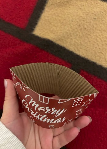 Renkli Baskılı Kırmızı kahve tutamacı Eldiveni karton - Görsel 2