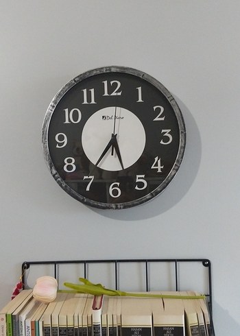 Gri Siyah Duvar Saati - Görsel 2