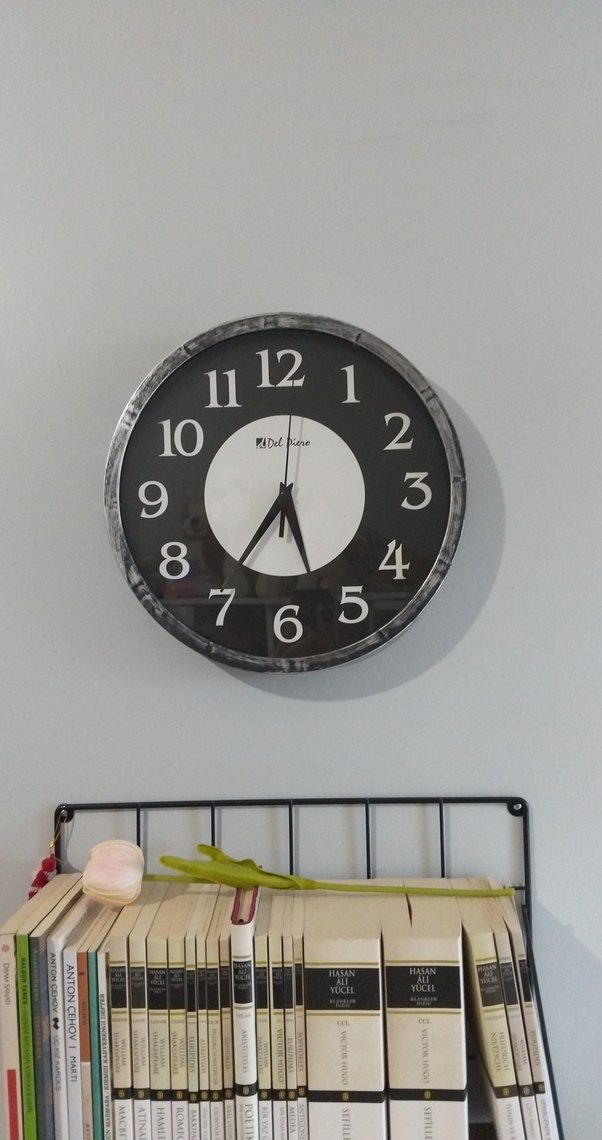 Gri Siyah Duvar Saati - Görsel 2