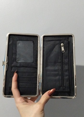 Lacivert Puantiyeli Kadın Portföy Cüzdan - Görsel 2