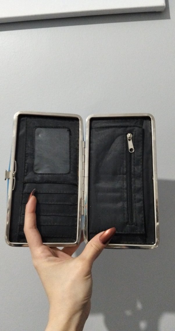 Lacivert Puantiyeli Kadın Portföy Cüzdan - Görsel 2