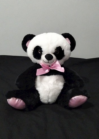 Pembe Kurdeleli Peluş Panda Oyuncak - Görsel 2