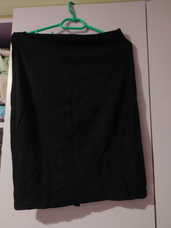 Kadın Siyah Midi Kalem Etek Fermuarlı - Görsel 2