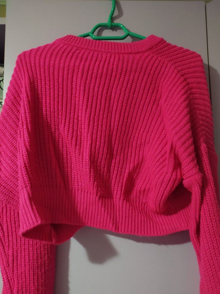 Pembe Triko Kadın Kazak - Görsel 5