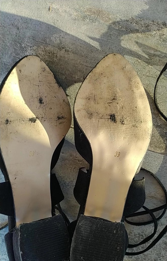 Siyah Süet Bağcıklı Kalın Topuklu Ayakkabı - Görsel 4