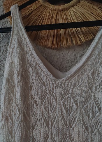 Örgü Bohem V Yaka Uzun Elbise - Görsel 2