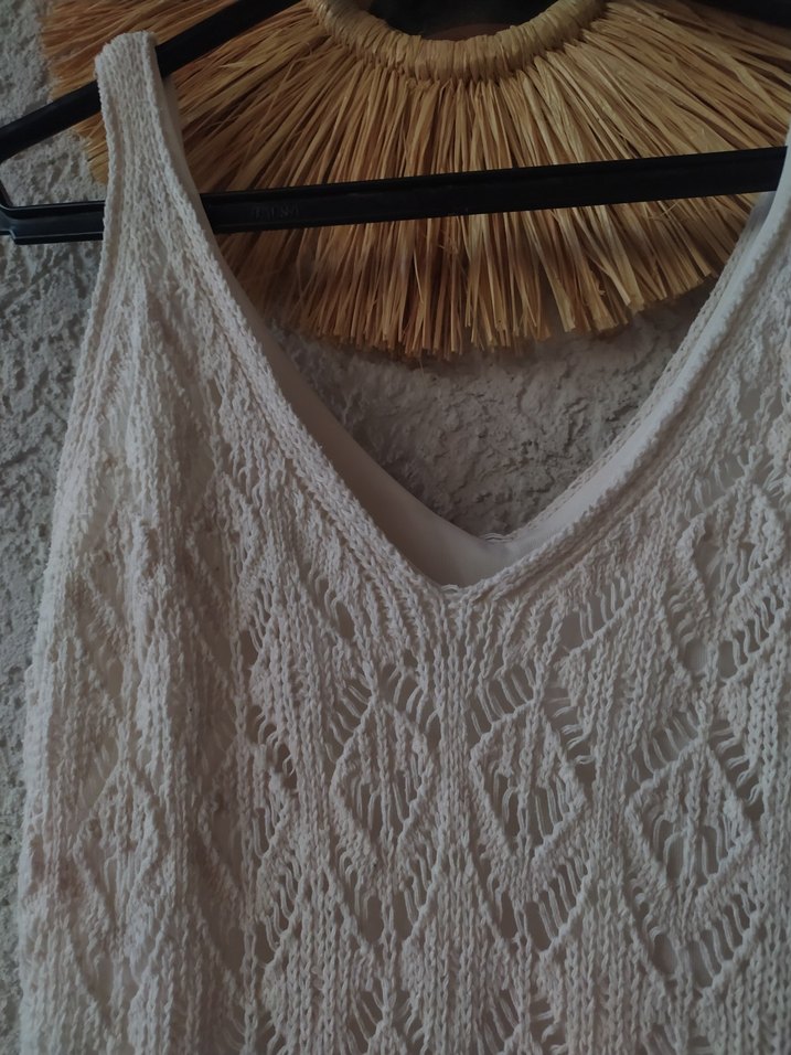 Örgü Bohem V Yaka Uzun Elbise - Görsel 2