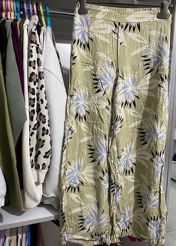 Lcw Bohem Yeşil desenli Uzun Salaş Pantolon - Görsel 2