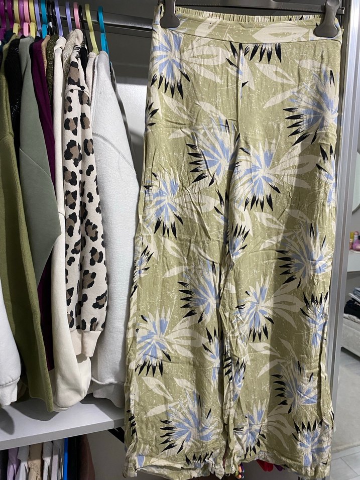 Lcw Bohem Yeşil desenli Uzun Salaş Pantolon - Görsel 2