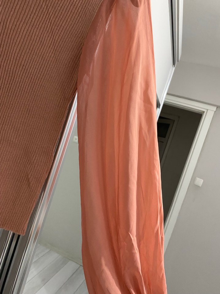 Trendyol pudra şifon kol detay triko - Görsel 3