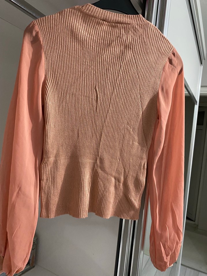 Trendyol pudra şifon kol detay triko - Görsel 2