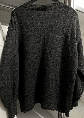 Lcw Gri İnci İşlemeli Triko Kadın Kazak - Görsel 2