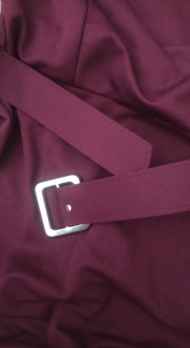 Mor Uzun Hamile Elbisesi V Yakalı - Görsel 2