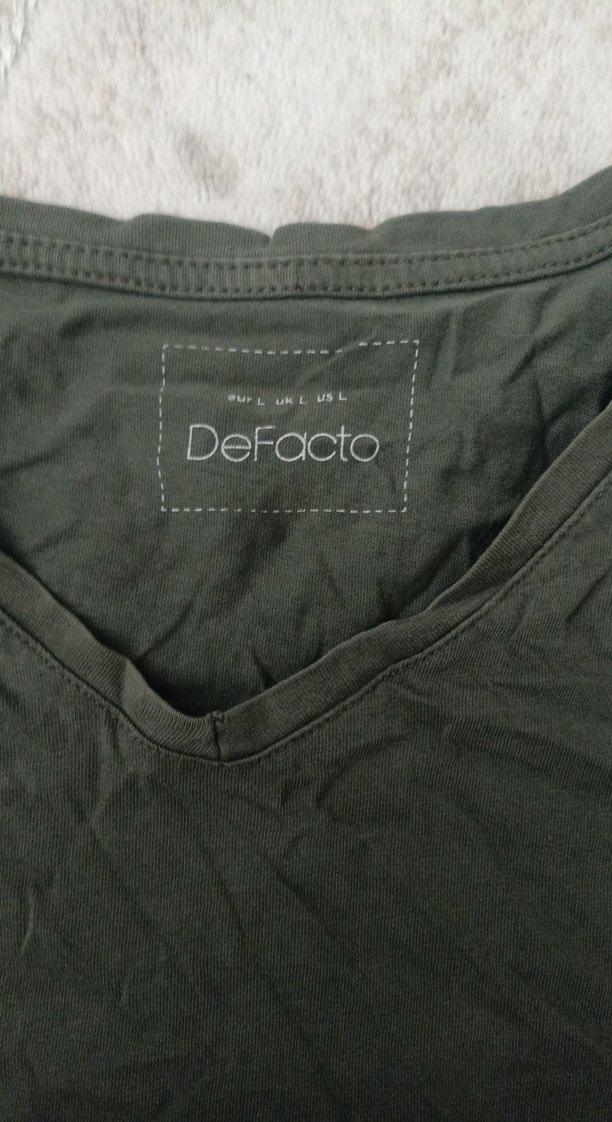 Gri Kısa Kollu Erkek Keten Tişört - Görsel 2