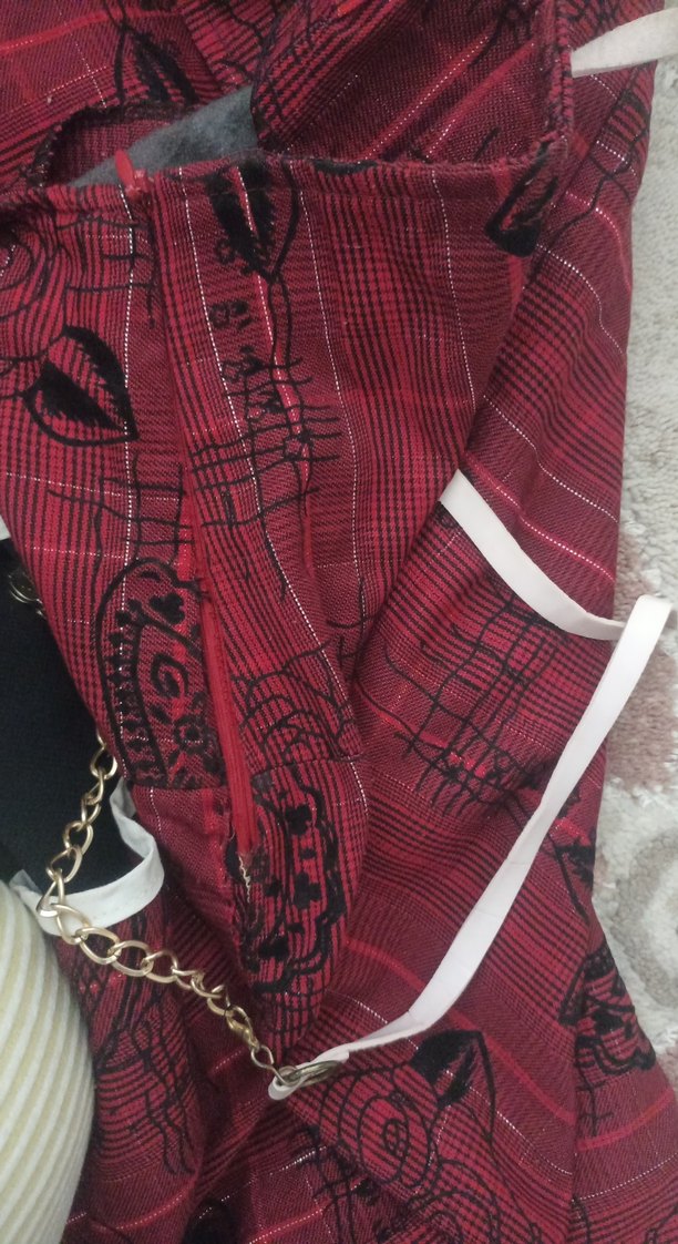 Kırmızı Baskılı etek - Görsel 4