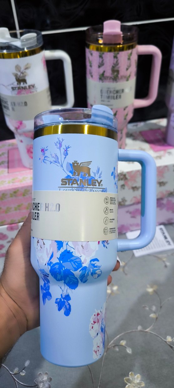 Stanley Mavi Çiçekli Termosu - Görsel 2