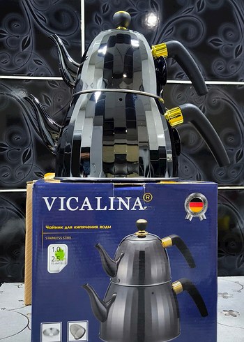 Vicalina Paslanmaz Çelik Çaydanlık Seti Siyah - Görsel 7