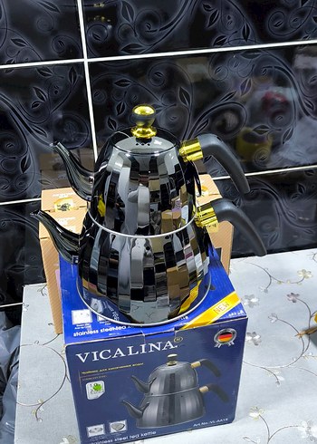 Vicalina Paslanmaz Çelik Çaydanlık Seti Siyah - Görsel 8