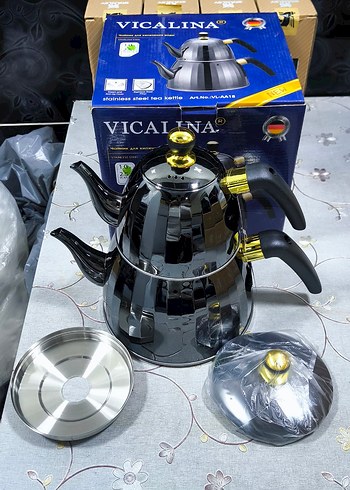 Vicalina Paslanmaz Çelik Çaydanlık Seti Siyah - Görsel 2