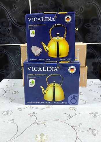 Vicalina Sarı Paslanmaz Çelik Çaydanlık - Görsel 8