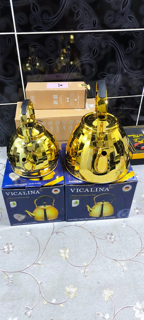 Vicalina Sarı Paslanmaz Çelik Çaydanlık - Görsel 3