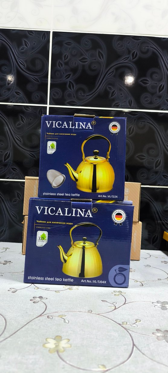 Vicalina Sarı Paslanmaz Çelik Çaydanlık - Görsel 2