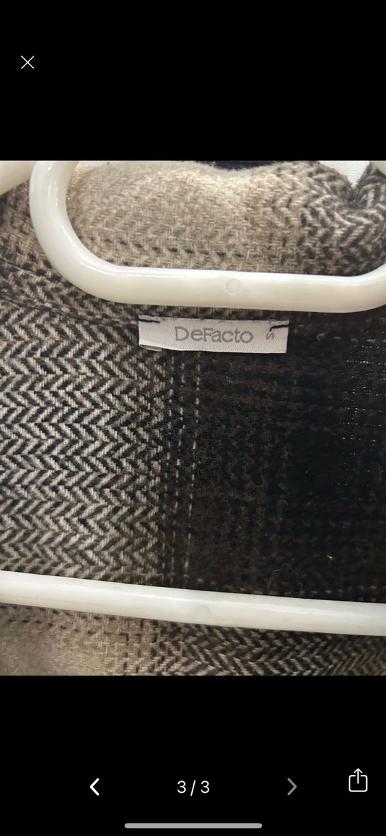 Düğmeli Ekose Desenli Kadın Yün Gömlek - Görsel 3