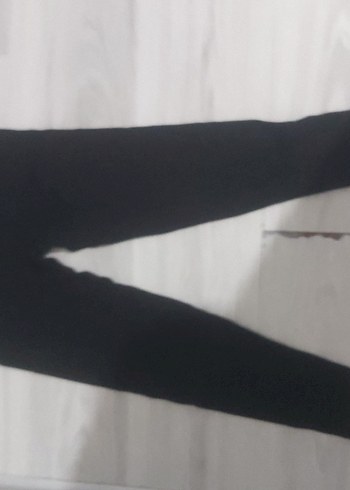 Siyah Elastik Midi Kadın Tayt - Görsel 5