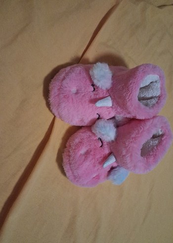 Kızlar için Pembe Peluş Ev Terliği - Görsel 2