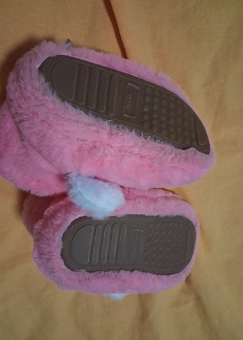 Kızlar için Pembe Peluş Ev Terliği - Görsel 3