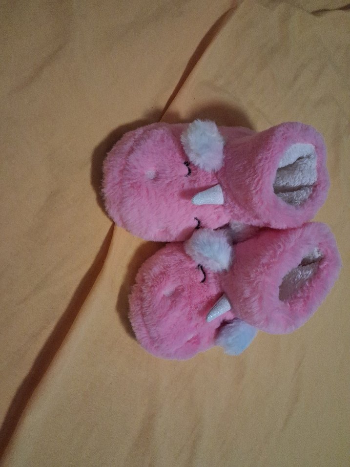 Kızlar için Pembe Peluş Ev Terliği - Görsel 2