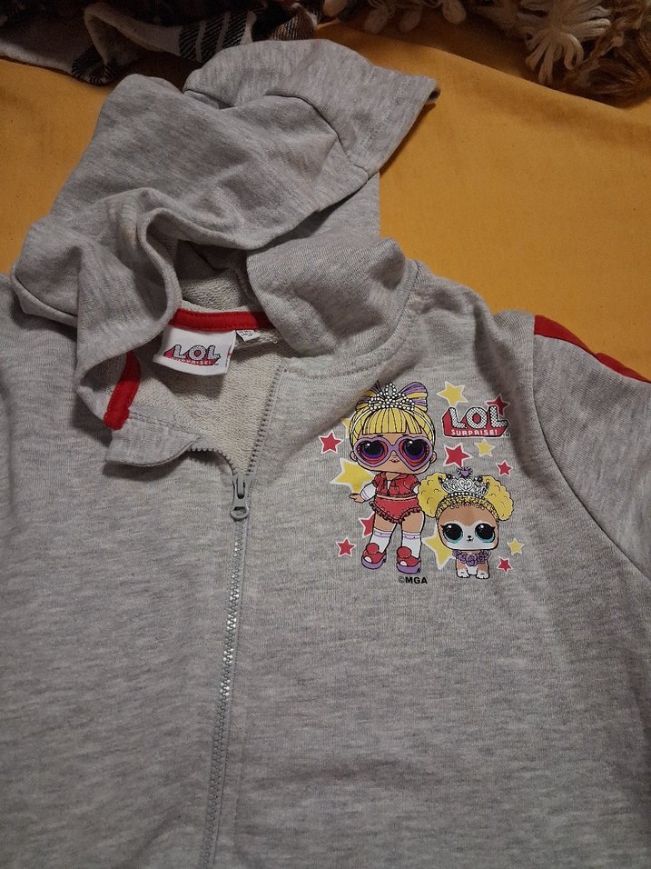 Kız Çocuk Gri Nakışlı Kapüşonlu Sweatshirt - Görsel 2