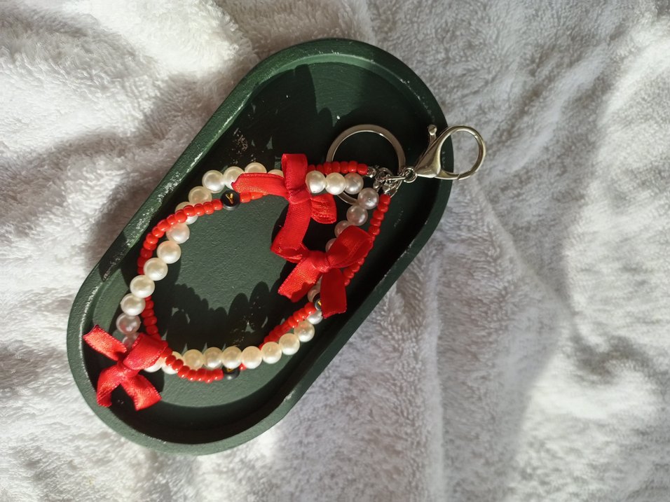 Kırmızı Boncuklu Bohem Anahtarlık & Charm - Görsel 5