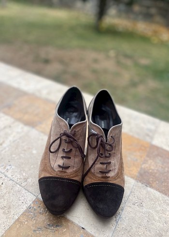 Kahverengi Süet Stiletto Topuklu Kadın Ayakkabı - Görsel 5