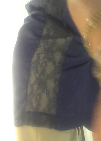 Kadın Lacivert Kısa Kollu Midi Sabahlık - Görsel 3