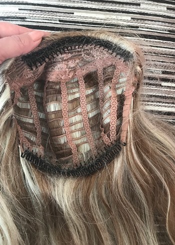 Bej Gri Kürklü Sentetik Saç Aksesuarı - Görsel 3