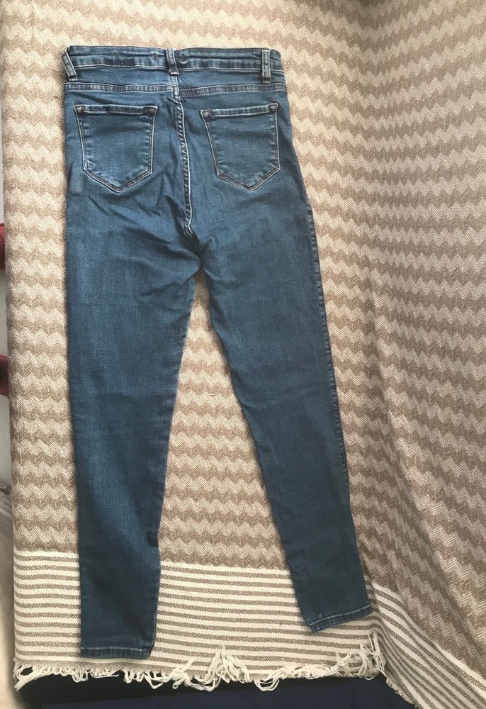 Düğmeli Mavi Kadın Denim Jean - Görsel 3