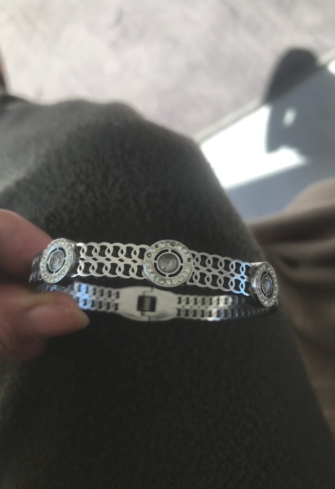 Gri Yılan Desenli Tokalı Kadın Bileklik - Görsel 2