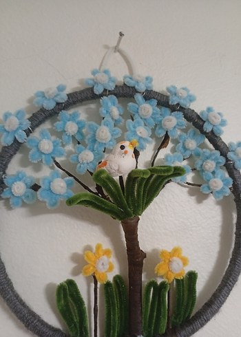 Renkli Mavi Çiçekli Kapı süsü - Görsel 3