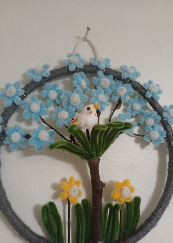 Renkli Mavi Çiçekli Kapı süsü - Görsel 4