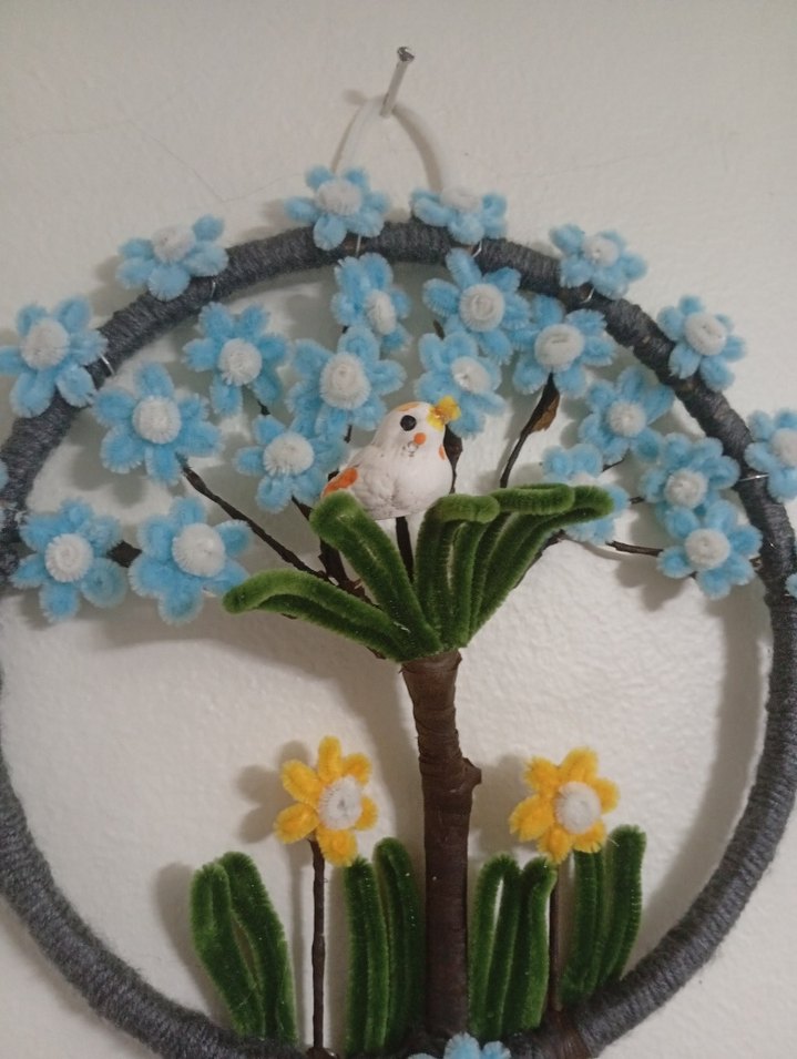 Renkli Mavi Çiçekli Kapı süsü - Görsel 2