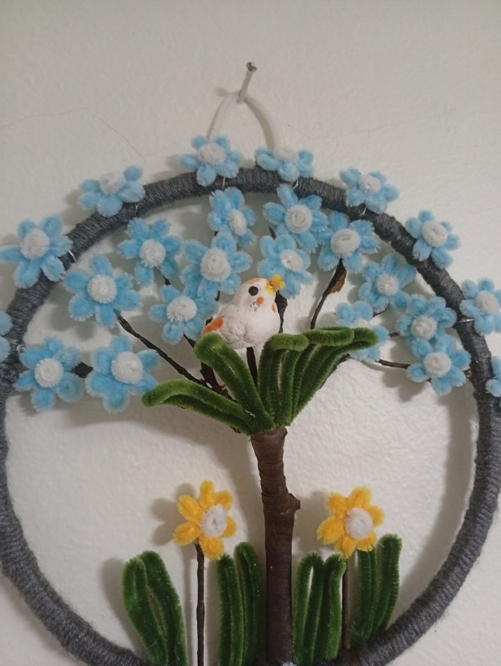 Renkli Mavi Çiçekli Kapı süsü - Görsel 3