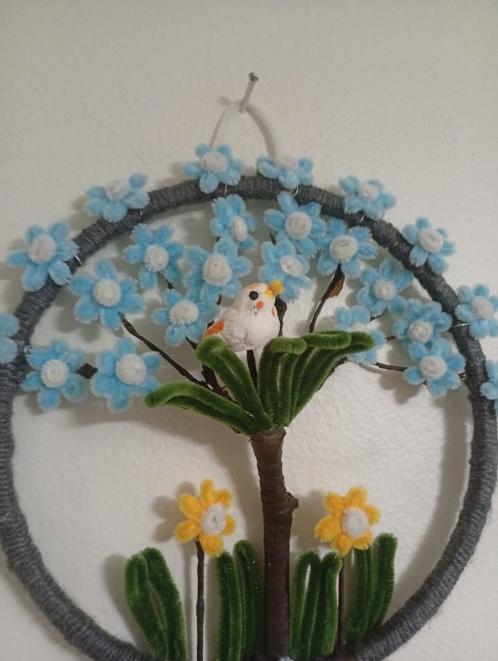 Renkli Mavi Çiçekli Kapı süsü - Görsel 4