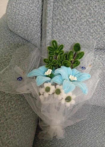 Mavi  çiçek buketi - Görsel 2