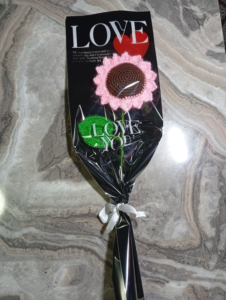 örgü ayçiçek buketi - Görsel 2